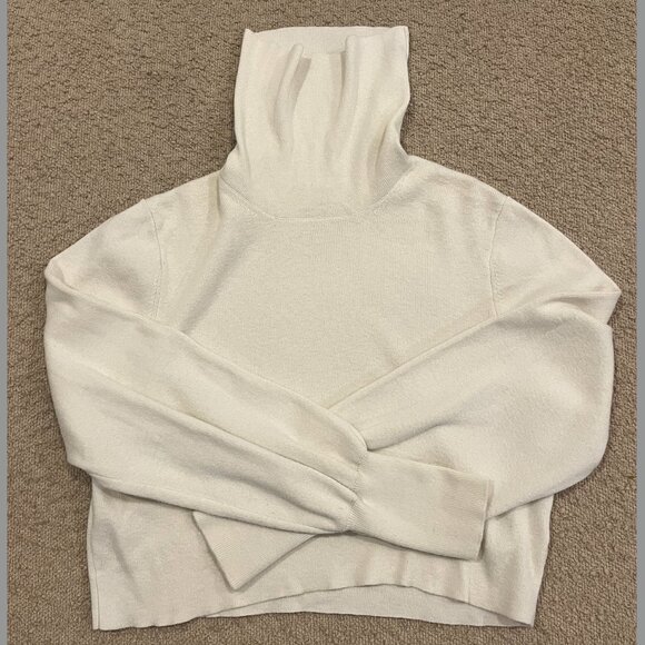 Artizia/Wilfred Cropped Turtleneck Sweater, Cream Size S - Picture 1 of 6